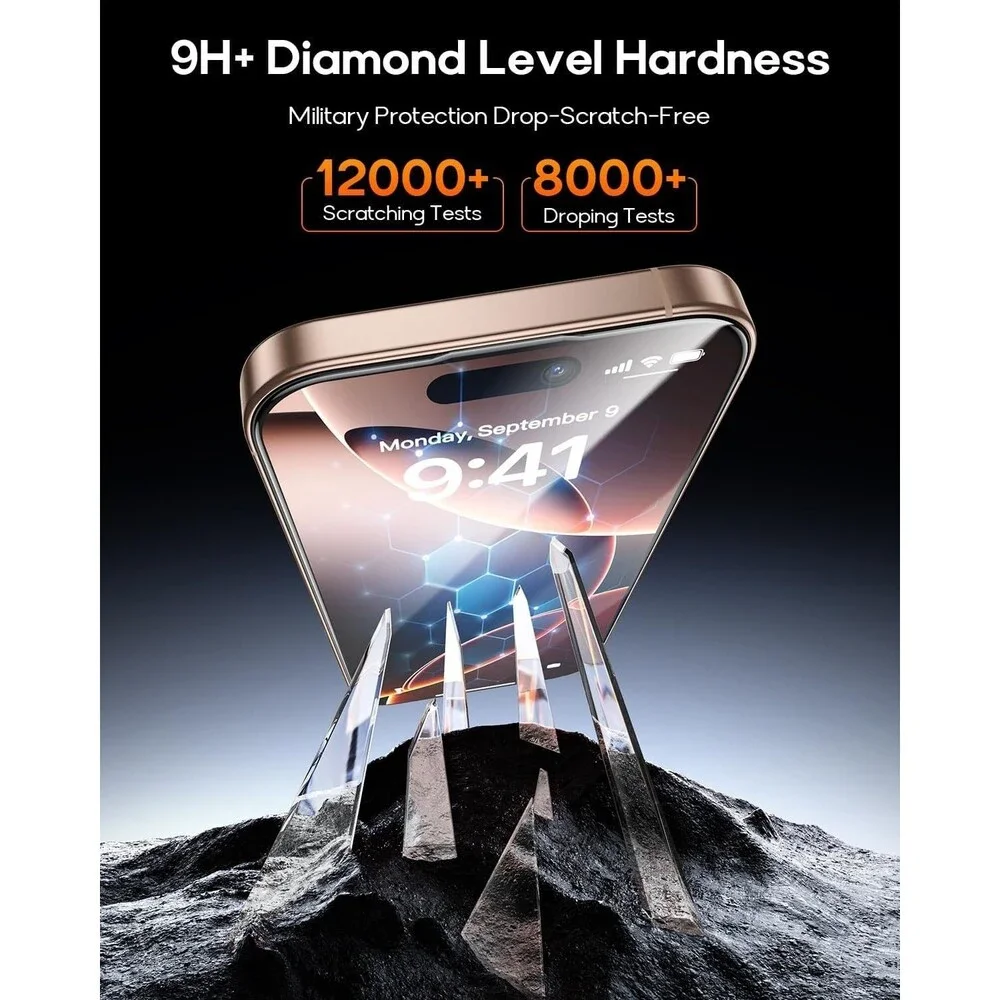 3 Pack for iPhone 15 Pro Max Tempered Glass Screen Protector